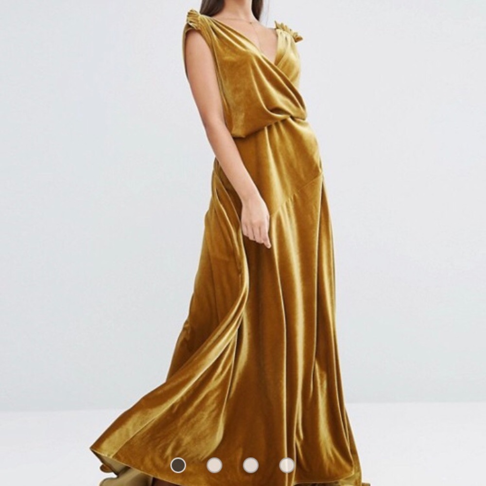 ASOS Red Carpet Velvet Drape Maxi Dress